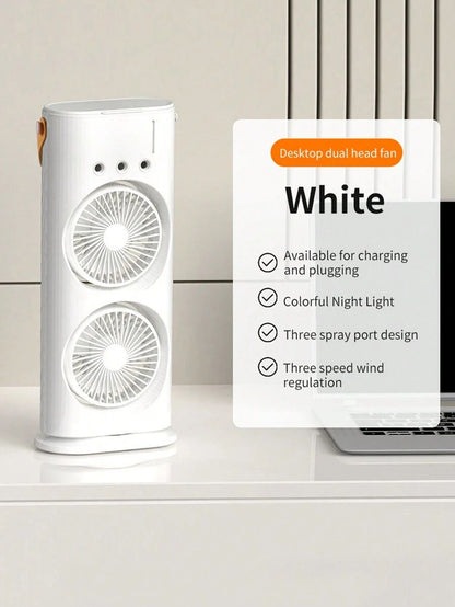 Dual Mist Cooling Fan – Instant Spray Cooler ❄️