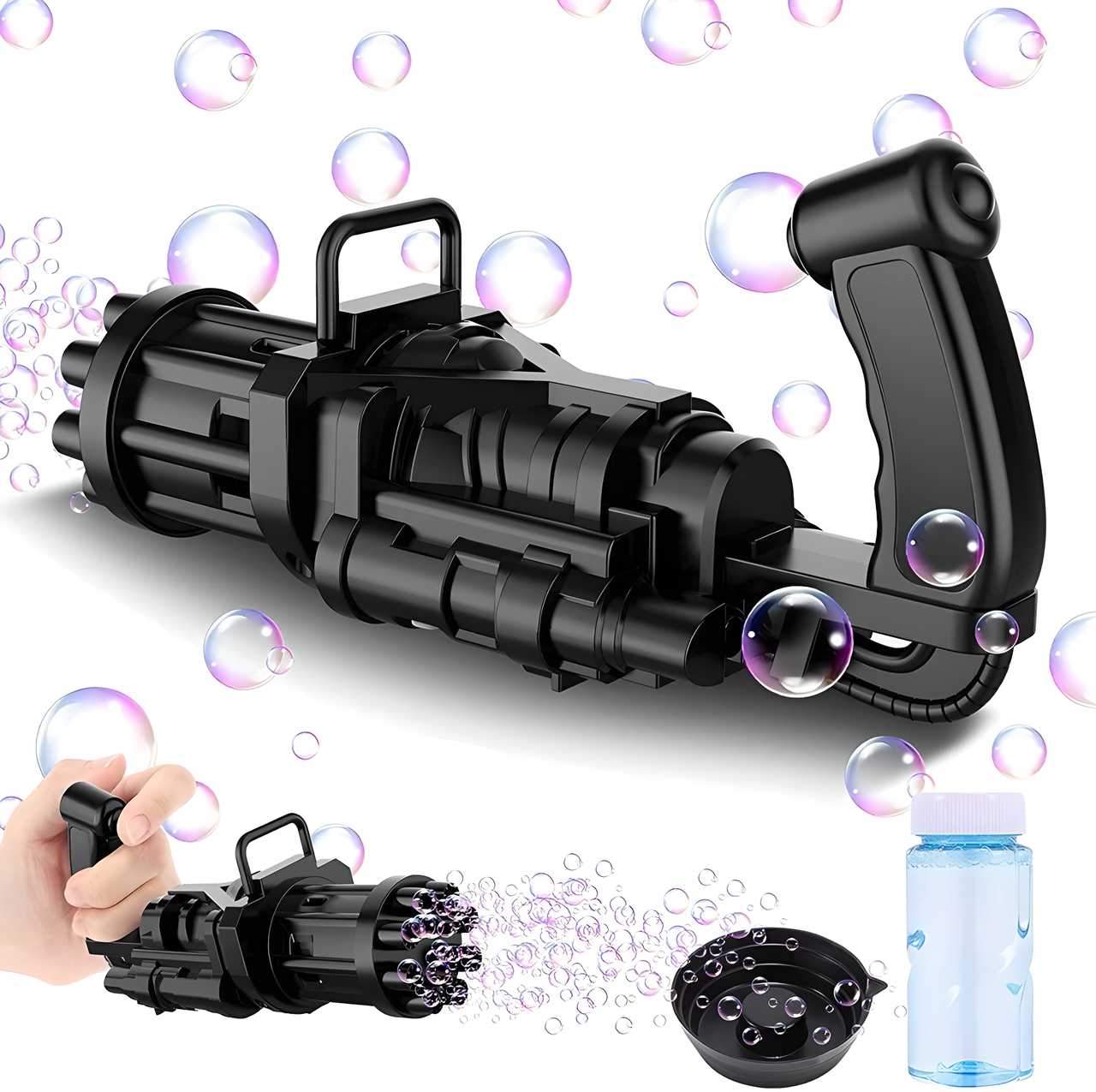 8-Hole Automatic Bubble Gun with Lights