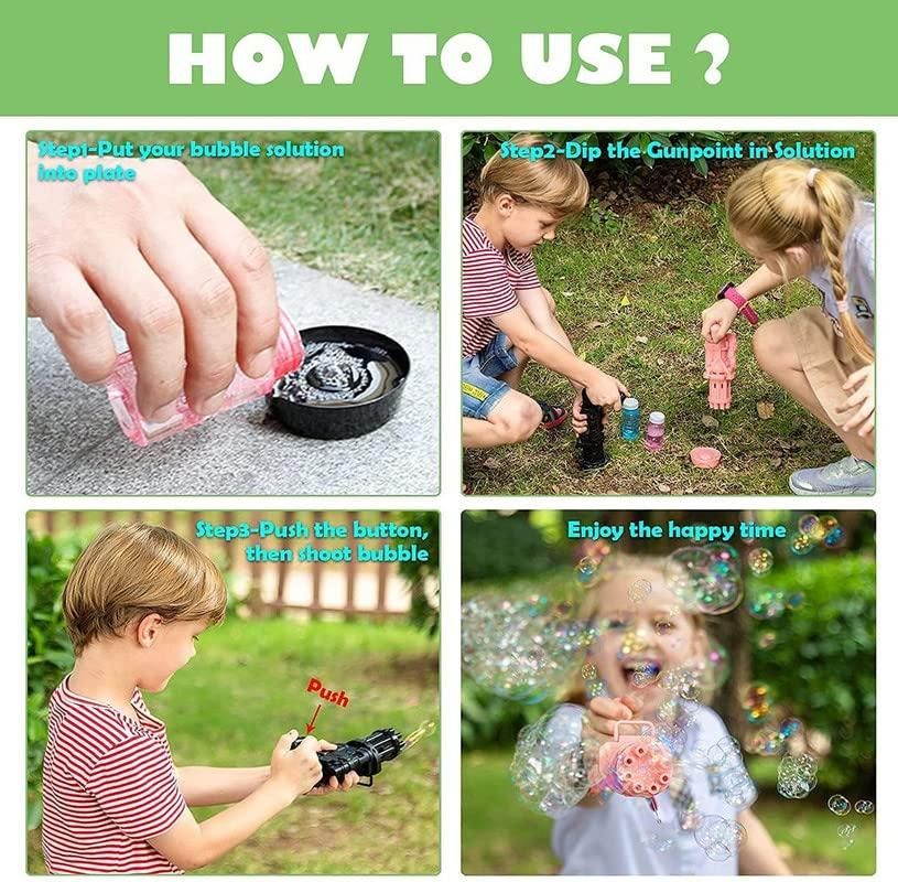 8-Hole Automatic Bubble Gun with Lights