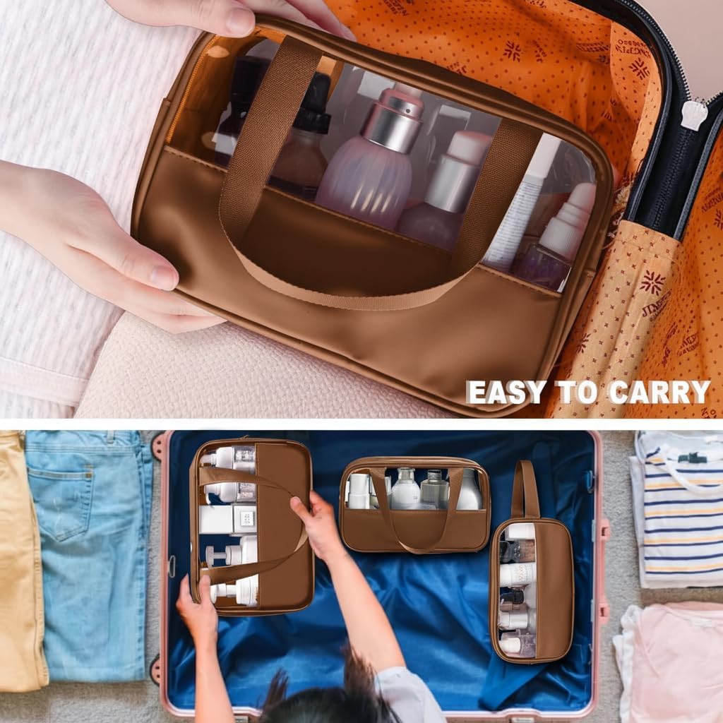 Clear Travel Wash Bags (3 Pcs Set)