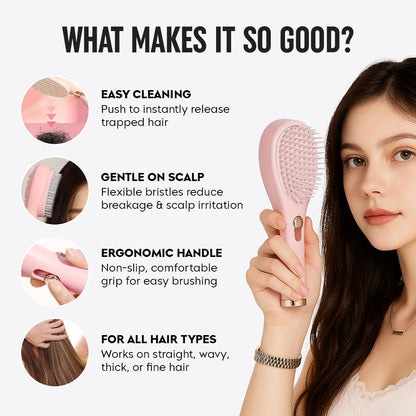 ScalpEase Self-Cleaning Hair Brush