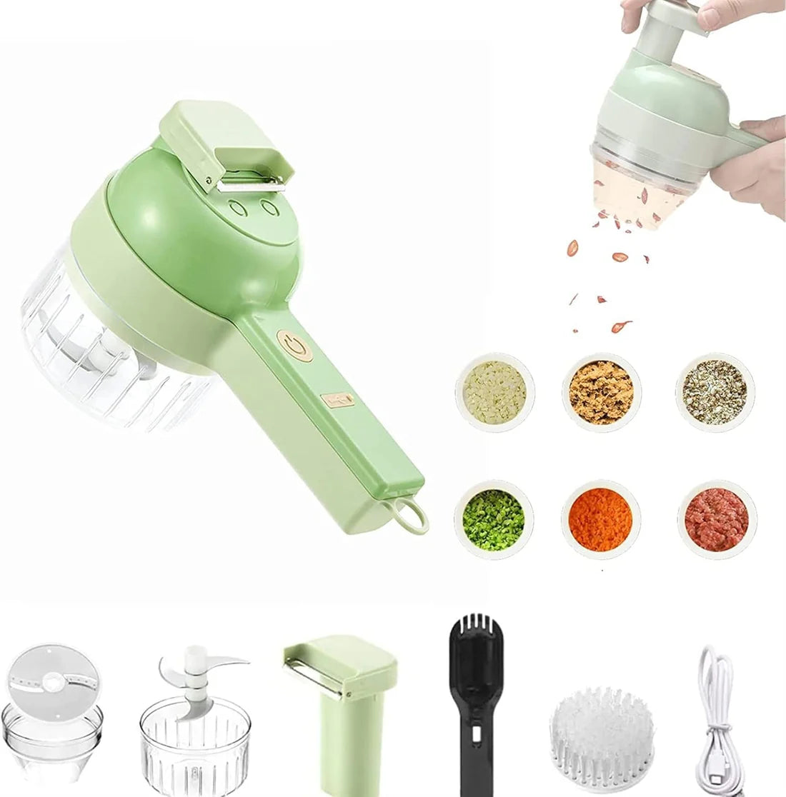 4-in-1 Portable Electric Vegetable Cutter Set