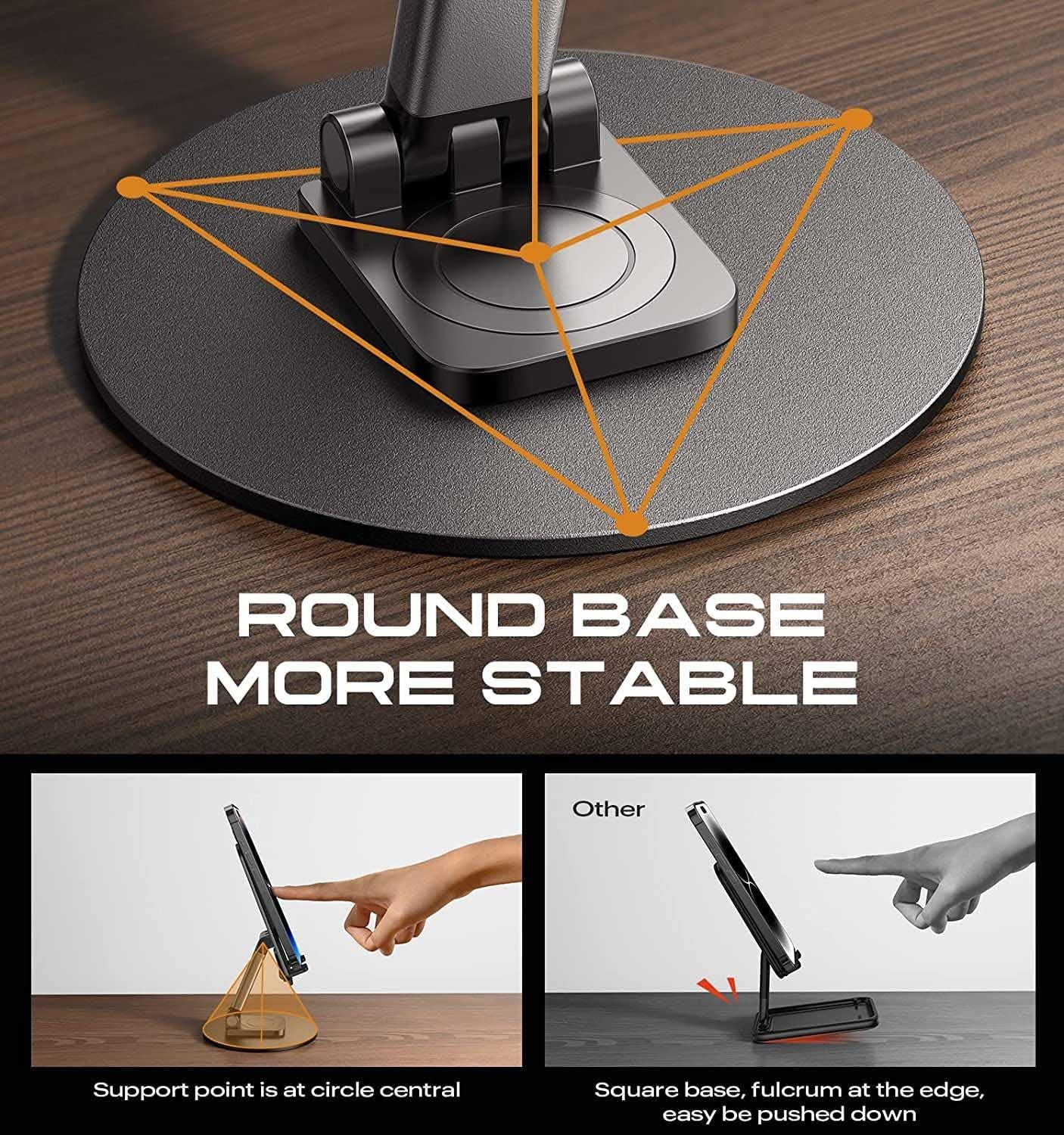 360° Adjustable Mobile Phone Stand (Foldable & Height Adjustable)