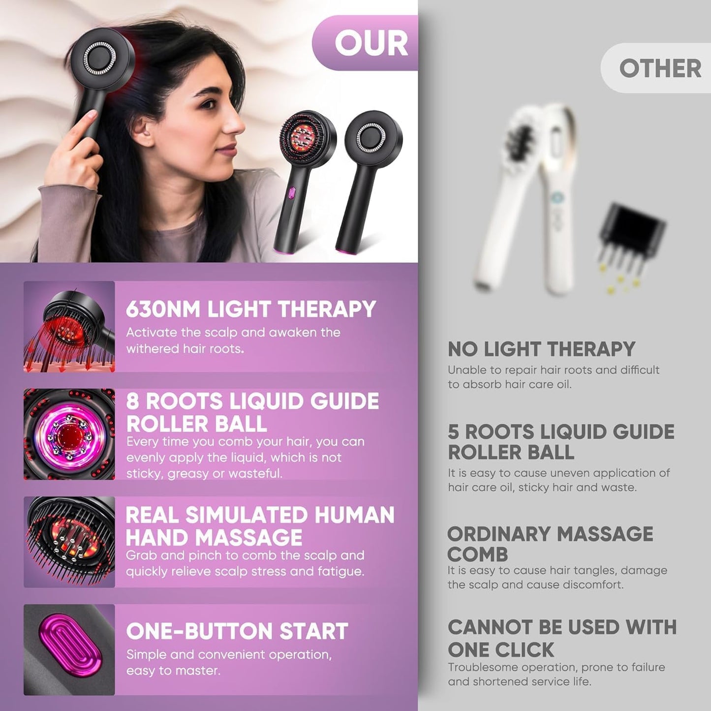 3-in-1 Electric Scalp Massage & Hair Oil Applicator