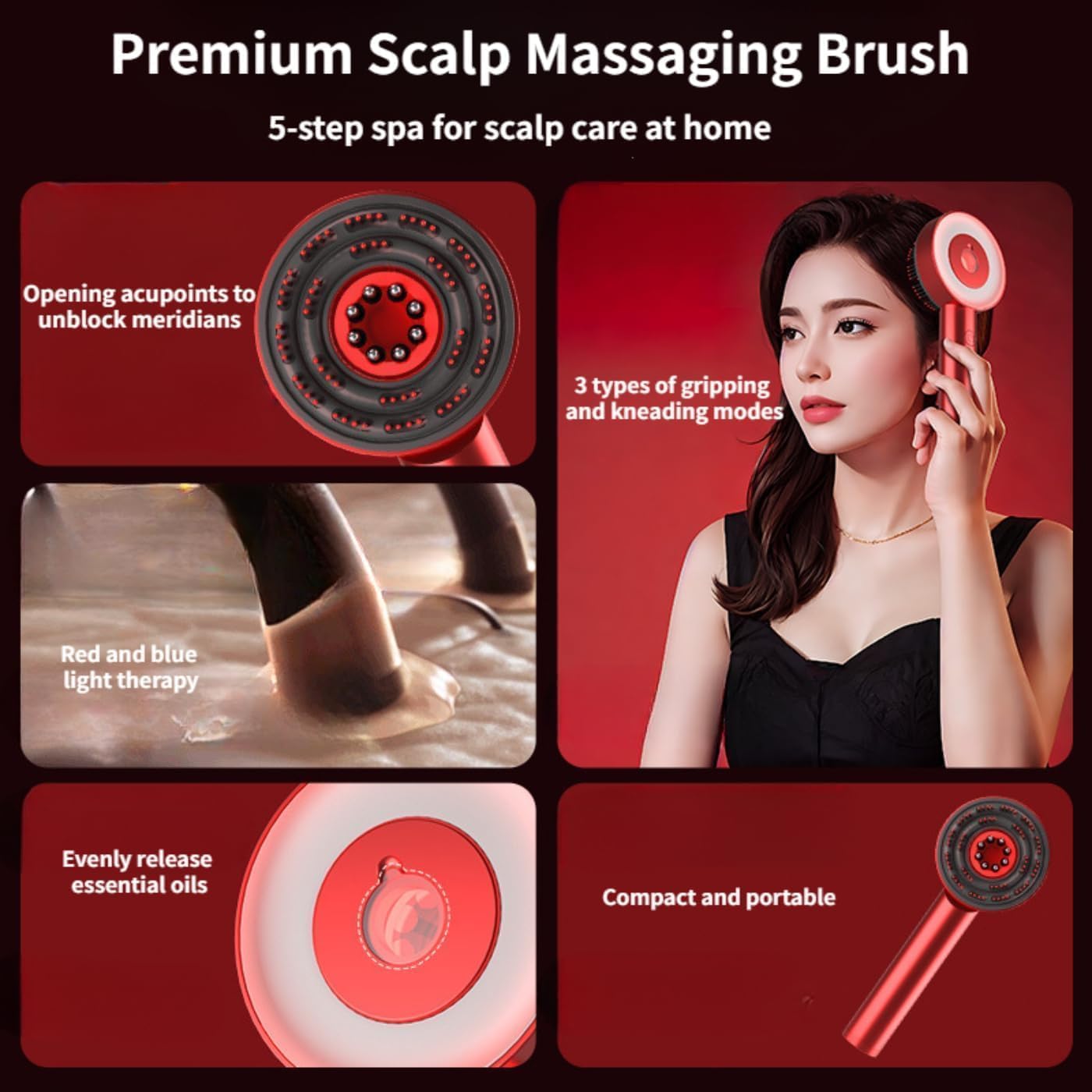 3-in-1 Electric Scalp Massage & Hair Oil Applicator