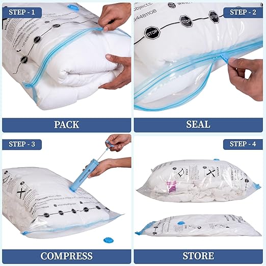 Grabary Vacuum Storage Bags (5 Pack) with Hand Pump