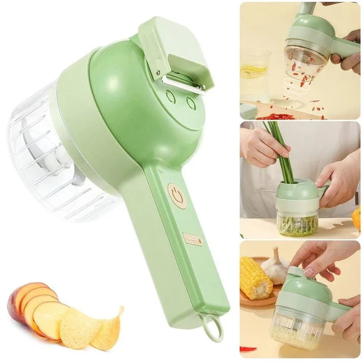 4-in-1 Portable Electric Vegetable Cutter Set