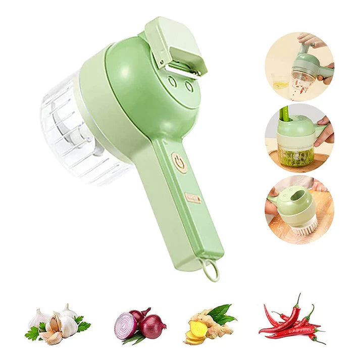 4-in-1 Portable Electric Vegetable Cutter Set