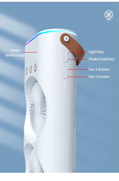 Dual Mist Cooling Fan – Instant Spray Cooler ❄️