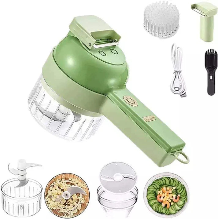 4-in-1 Portable Electric Vegetable Cutter Set