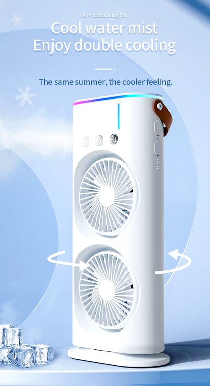 Dual Mist Cooling Fan – Instant Spray Cooler ❄️