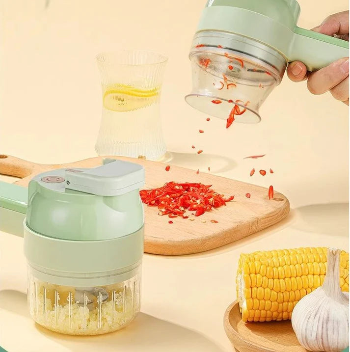 4-in-1 Portable Electric Vegetable Cutter Set