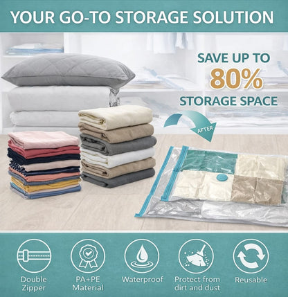 Grabary Vacuum Storage Bags (5 Pack) with Hand Pump