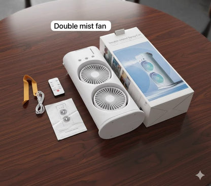 Dual Mist Cooling Fan – Instant Spray Cooler ❄️